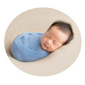 新生児写真小道具 ラップクロス ブランケット おくるみ 男の子 女の子 写真撮影用 (ブルー) Newborn Baby Photo Props Wrap Cloth Blanket Swaddle for Boys Girls Photography Shoot (Blue)