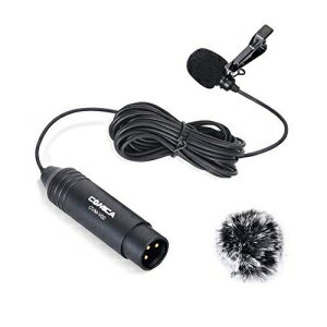 Comica CVM-V02O ファンタム電源無指向性 XLR ラベリアラペルマイク Canon Sony Panasonic ビデオカメラ ZOOM H4n H5 H6 Tascam DR-40 DR-60D DR-70D DR-100 レコーダー (14.76 フィート) (1 パック) Comica CVM-V02O Phantom Power Omnidire