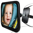 後部座席のカーシート用のOxGordベビーカーミラー-幼児および幼児用の自動後部座席ヘッドレストミラー-360調整可能＆ダブルストラップ OxGord Baby Car Mirror for Rear Facing Backseat Carseat - Auto Back Seat Headrest Mirrors for Infant & Toddle