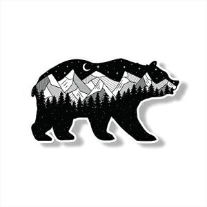 Byzee MountainBearXebJ[-rj[tHXgc[fJ[J[OtBbN Byzee Mountain Bear Sticker - Vinyl Forest Tree Decal Car Graphic