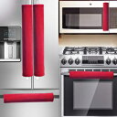 楽天GlomarketOUGAR8 Refrigerator Door Handle Covers,Keep Your Kitchen Appliance Clean from Smudges, Fingertips, Drips, Food Stains, Perfect for Dishwashers （5pcs, Big Red）