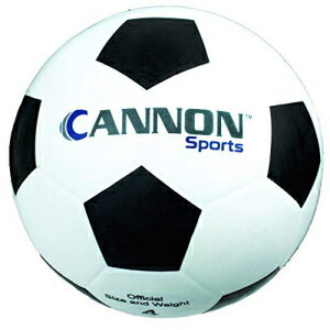 キャノンスポーツブラック/ホワイトスムースラバーサッカーボールサイズ4 Cannon Sports Black/White Smooth Rubber Soccer Ball Size 4