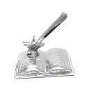 I[vXg[[ubNs[^[Oz_[̗d̏-Xg[[J[hMtg-AJŎ Lucina K. Fairy Wand on Open Storybook Pewter Ring Holder - Gift boxed with Story Card - Handcrafted in USA