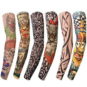 xr[6pcsA[gA[tFCN^gD[X[uJo[jZbNXp[eB[N[Ȓjt@bV^gD[{fB[A[gꎞIȖhĂ~߃iCLbg Benbilry 6pcs Art Arm Fake Tattoo Sleeves Cover For Unisex Party Cool Man