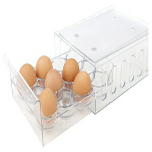 Mind Reader GbOz_[ ①ɕۑeAGbOgC 12 ANA Mind Reader Egg Holder Refrigerator Storage Container, 12 Egg Tray, Clear