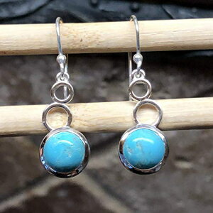 u[nu^[RCY925\bhX^[OVo[CO25mm Natural Rocks by Kala Beautiful Blue Mohave Turquoise 925 Solid Sterling Silver Earrings 25mm