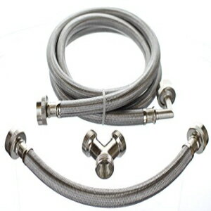 v~AX`[hC[ݒuLbg-XeX|z[XA6tB[g Kelaro Premium Steam Dryer Installation Kit - Stainless Steel Hoses, 6 Foot