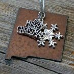 ニューメキシコのクリスマスオーナメント2 "インチ/ギフトボックスの素朴な金属のオーナメント/ダクトテープとデニムでアメリカで手作り NEW MEXICO Christmas Ornament 2" inch/Gift Boxed Rustic Metal Ornament/Handmade in the USA by Duct Tape and