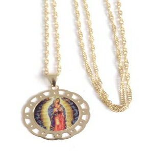 聖母デ グアダルーペ メダル ネックレス 18K ゴールド メッキ チェーン 19.5 インチ Virgen de Guadalupe Medal Necklace 18k Gold Plated Chain 19.5 Inches