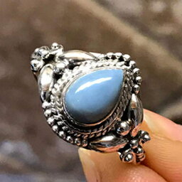 ナチュラルオウィヒブルーオパール925スターリングシルバーエンゲージリングサイズ8 Natural Rocks by Kala Natural Owyhee blue opal 925 Sterling Silver Engagement Ring Size 8