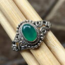 {1JbgO[IjLX925\bhX^[OVo[tBO[GQ[WOTCY5.75 Natural Rocks by Kala Genuine 1ct Green Onyx 925 Solid Sterling Silver Filigree Engagement Ring Size 5.75