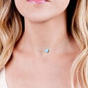 u[Ip[n[g̃X^[OVo[`[J[lbNX-fUCi[nhChJ[-F13.5C`+3C`GNXe_[ Tooliks Sterling Silver Choker Necklace with Blue Opal Heart - Designer Handmade Collar - Length: 13.5 inc
