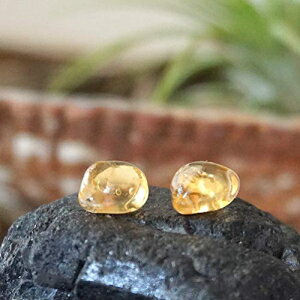 ̓VRVgXg[̃X^bhsAX - CG[S[hVg 5-10mm NX^WFXg[COAX^[OVo[ - 11 ̒a - ޏւ̃Mtg Raw Natural Citrine Stone Studs Earrings - Yellow Gold Citrine 5-10mm