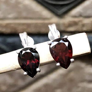 ナチュラル 2ct パイロープ ガーネット 925 ソリッド スターリング シルバー イヤリング 15mm Natual 2ct Pyrope Garnet 925 Solid Sterling Silver Earrings 15mm