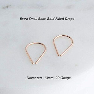 細いワイヤードロップアーク14Kローズゴールドフィルドイヤリングミニマリストホースシュー13mm Fashion Art Jewelry Thin Wire Drop Arc 14K Rose Gold Filled Earrings Minimalist Horseshoes 13mm