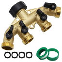 Twinkle Star 4EFC ϋv^JK[fz[XXvb^[Az[XRlN^[3/4C`Az[XXsSbgA_v^[A4out Twinkle Star 4 Way Heavy Duty Brass Garden Hose Splitter, Hose Connector 3/4