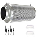 Vanleno 4inch Carbon Filter Odor Control with Australia Virgin Charcoal Two Prefilter 1 Pair Rope Ratchet Included for Inline Duct Fan, Grow Tent, Hydroponics, Odor Scrubber Vanleno 4inch Carbon Filter Odor Control with