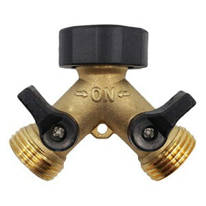 TCD Parts Inc. Brass Heavy Duty Garden Hose Y Connector - Hose Splitter - 2 Way, Faucet Adapter