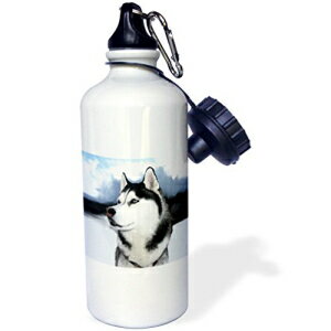 3dRose wb_4439_1 VxA nXL[ ps[ X|[c EH[^[ {gA21 IXAzCg 3dRose wb_4439_1 Siberian Husky Puppy Sports Water Bottle, 21 oz, White