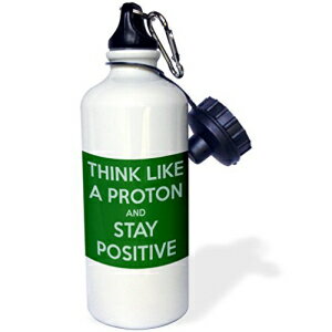 3dRose wb_173354_1 Think Like A Proton And Stay PositiveAO[ X|[c EH[^[{gA21 IXA}`J[ 3dRose wb_173354_1 Think Like A Proton And Stay Positive, Green Sports Water Bottle, 21 oz, Multicolor