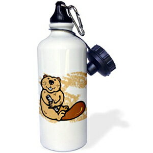 3dRose Cute Country Happy Beaver-Sports EH[^[{gA21IX (wb_202552_1)A}`J[ 3dRose Cute Country Happy Beaver-Sports Water Bottle, 21oz (wb_202552_1), Multicolored