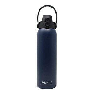 Aquatix tbvgbvdǒfMXeXX`[ X|[c EH[^[ {g (~bhiCg u[A32 IX) Aquatix Flip Top Double Wall Insulated Stainless Steel Sports Water Bottle (Midnight Blue, 32-Ounce)