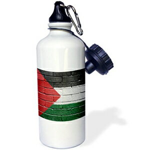 3dRose wb_156963_1 K̕ǂɕ`ꂽpX`i̍ pX`i X|[c EH[^[{gA21 IXAzCg 3dRose wb_156963_1 National Flag of Palestine ted Onto a Brick Wall Palestinian Sports Water Bottle, 21 oz, White