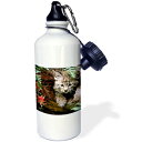 3dRose wb_654_1ジャーマンシェパードスポーツウォーターボトル、21オンス、ホワイト 3dRose wb_654_1 German Shepherd Sports Water Bottle, 21 oz, White