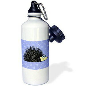3dRose wb_13850_1 킢nlY~ƃn[g̃fUC u[ - X|[cEH[^[{gA21 IXAzCg 3dRose wb_13850_1 Cute Hedgehog and Hearts Design Blue - Sports Water Bottle, 21 oz, White