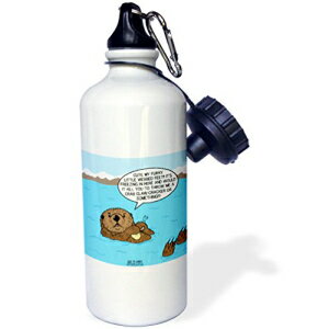 3dRose bR T[ O[v X|[c EH[^[ {gA21 IXAzCg 3dRose Sea Otter Sour Grapes Sports Water Bottle, 21 oz, White