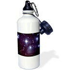 3dRose wb_76808_1「銀河と星雲プレアデス星団 (M45)」 スポーツ ウォーター ボトル、21 オンス、ホワイト 3dRose wb_76808_1"Galaxy and Nebula Pleiades Star Cluster (M45)" Sports Water Bottle, 21 oz, White