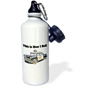 3dRose wb_102553_1 This Is How I Roll Police Cop Car X|[cEH[^[{gA21 IXAzCg 3dRose wb_102553_1 This Is How I Roll Police Cop Car Sports Water Bottle, 21 oz, White