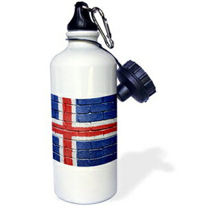 3dRose wb_155245_1「レンガの壁に描かれたアイスランドの国旗アイスランド」スポーツウォーターボトル..