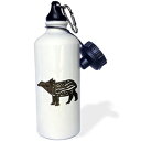 3dRose 킢Ɣ̃oNX|[c EH[^[ {gA21 IX (wb_200083_1)A21 IXA}`J[ 3dRose Cute Black and White Tapir-Sports Water Bottle, 21oz (wb_200083_1), 21 oz, Multicolor