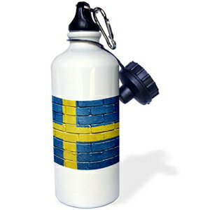 3dRose wb_156996_1 K̕ǂɕ`ꂽXEF[f̍ XEF[fX|[cEH[^[{gA21IXAzCg 3dRose wb_156996_1 National Flag of Sweden ted Onto a Brick Wall Swedish Sports Water Bottle, 21 oz, White