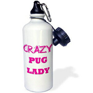 3dRose Crazy Pug Lady-Sports EH[^[ {gA21 IX (wb_175244_1)A21 IXA}`J[ 3dRose Crazy Pug Lady-Sports Water Bottle, 21oz (wb_175244_1), 21 oz, Multicolor