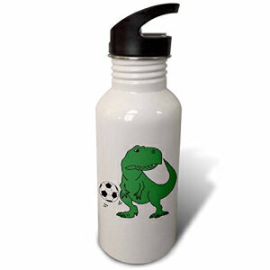 3dRose wb_270082_2 Trex Xg[EH[^[{g 3dRose wb_270082_2 Trex Dinosaur Straw Water Bottle