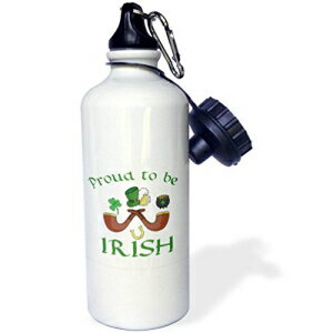 3dRose TNMGraphics Irish - pCvtACbV O[ւɎv܂ - 21 IX̃X|[c EH[^[ {g (wb_286304_1) 3dRose TNMGraphics Irish - Proud to Be Irish Green with Pipes - 21 oz Sports Water Bottle (wb_