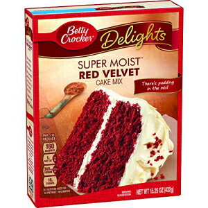 ベティ クロッカー スーパー モイスト レッド ベルベット ケーキ ミックス、432.3g -- 1 ケース 12 個入り。 Betty Crocker Super Moist Red Velvet Cake Mix, 15.25 Ounce -- 12 per case.