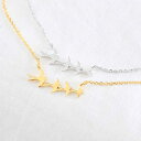 S[hVCj[dグ̒̌QlbNX Flock of Birds Necklace in Gold Shiny Finish