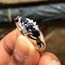 i`u[Tt@CA925\bhX^[OVo[GQ[WOTCY6 Natural Rocks by Kala Natural Blue Sapphire 925 Solid Sterling Silver Engagement Ring Size 6