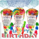 Happy Birthday Series 12 Flavor Bears And Sour Worms Gummy Gummi (NET WT 32 OZ) (Pack of 3) In 1 Box Gourmet Kruise Signature Gift Bags