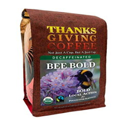 GoCoffeeGo Thanksgiving Coffee "Bee Bold Royal - Decaf" Medium Roasted Organic Whole Bean Coffee - 12 Ounce Bag
