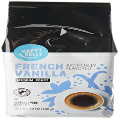 Amazon ブランド - Happy Belly フレンチバニラ風味の挽いたコーヒー、ミディアムロースト、12オンス Amazon Brand - Happy Belly French Vanilla Flavored Ground Coffee, Medium Roast, 12 Ounce