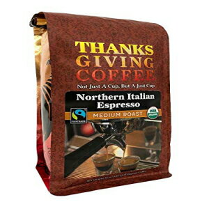 楽天Glomarketサンクスギビングコーヒー「北イタリアスタイルエスプレッソ」ミディアムローストフェアトレードオーガニックシェードグロウン全豆コーヒー - 2268gバッグ GoCoffeeGo Thanksgiving Coffee 