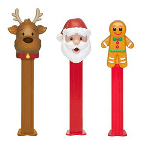 PEZ クリスマス キャンディ ディスペンサー セット - 各 Pez ディスペンサー 1 個、ホリデー シュガー クッキー味のキャンディ詰め替え付き | サンタクロース、ジンジャーブレッドマン、トナカイ | クリスマスストッキングの詰め物、クリスマスパーティー