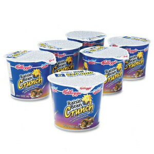 ケロッグ : ブレックファスト シリアル、レーズン ブラン クランチ、シングルサーブ 2.8 オンス カップ、6 カップ/箱 -:- 2 パックとして販売 - 6 個 - / - 各合計 12 個 Kelloggs : Breakfast Cereal, Raisin Bran Crunch, Single-Serve 1