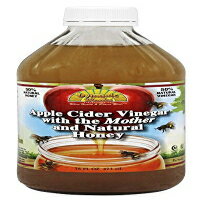 Dynamic Health Organic Raw Apple Cider Vinegar with Mother Honey Vegetarian, Non-GMO, No Gluten orArtificial Flavors 16 FL OZ, Btl-Glass