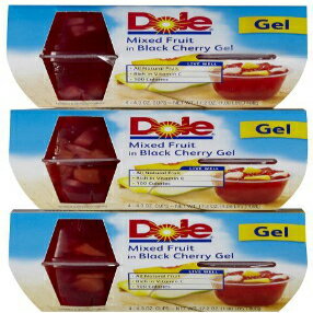 Dole ジェルボウル ミックスフルーツ ブラックチェリージェル、4オンス、3個パック by Dole Dole Gel Bowls Mixed Fruit in Black Cherry Gel, 4 oz, 3 pk by Dole