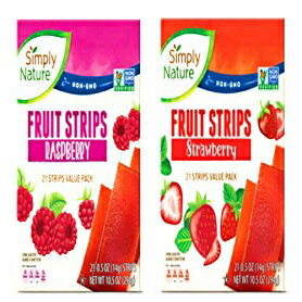 Simply Nature フルーツ ストリップ バラエティ バリューパック ストロベリー 1 箱とラズベリー 1 箱 Simply Nature Fruit Strips Variety Value Pack 1 Box Strawberry and 1 Box Raspberry